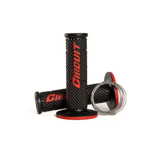 Poignées de guidon Circuit Equipement V Universel – Noir / Rouge Ref : CRE0013 / MA018-215
