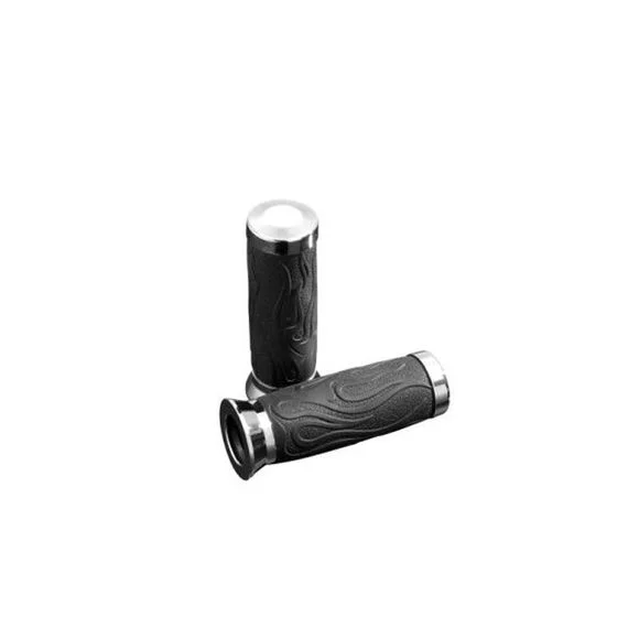 Poignées de guidon Highway Hawk FLAME RUBBER 22MM Universel Ref : HIG0566 / 45-0136