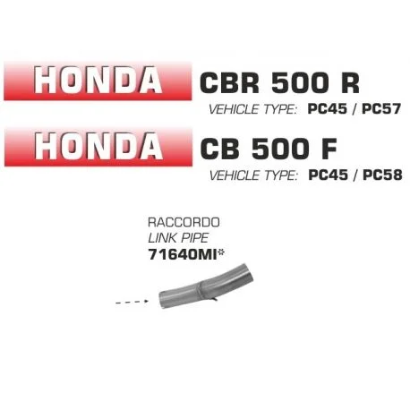 Raccord d’Echappement ARROW HONDA CB500F CBR500R 2016-2018