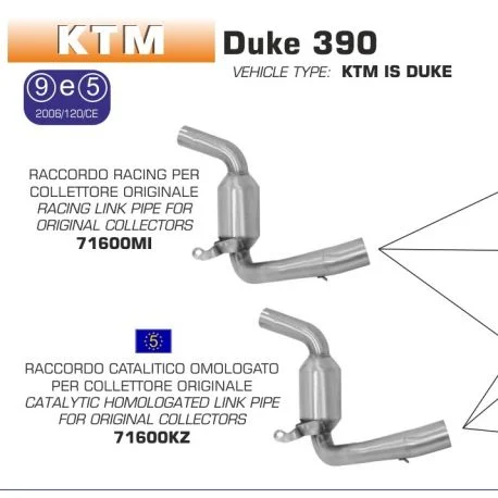 Raccord d’Echappement ARROW KTM 390 DUKE 2012-2016