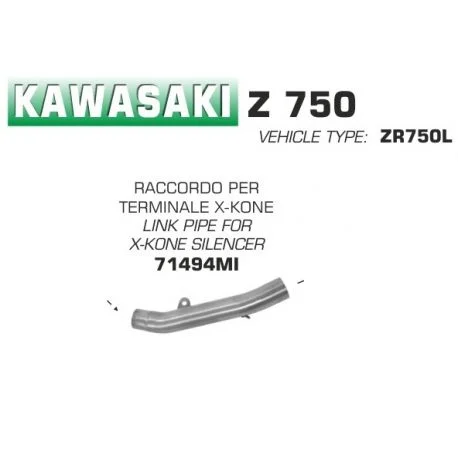 Raccord d’Echappement ARROW X-KONE KAWASAKI Z750 Z750R 2007-2014