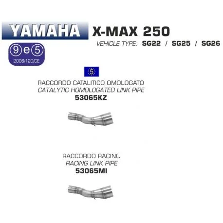 Raccord d’Echappement ARROW YAMAHA 250 X-MAX 2009-2016