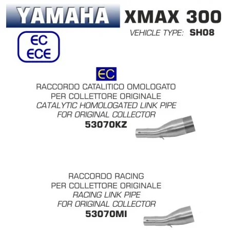 Raccord d’Echappement ARROW YAMAHA 300 X-MAX 2017-2020