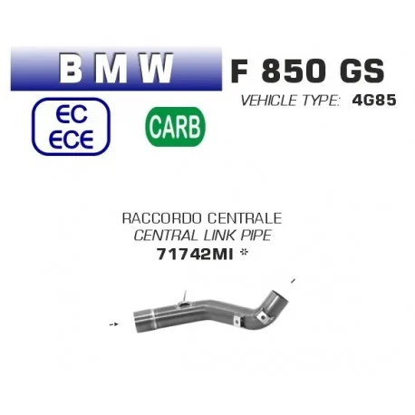 Raccord d’Echappement central ARROW BMW F 850 GS 2018-2020