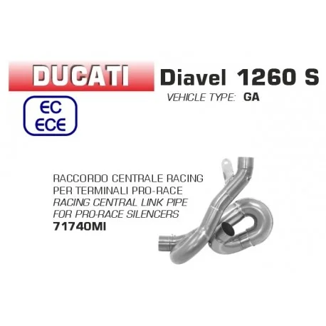 Raccord d’Echappement central titane ARROW DUCATI 1260 S DIAVEL