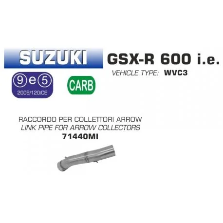 Raccord d’Echappement pour collecteur ARROW SUZUKI GSXR600 GSXR 750 2008-2010