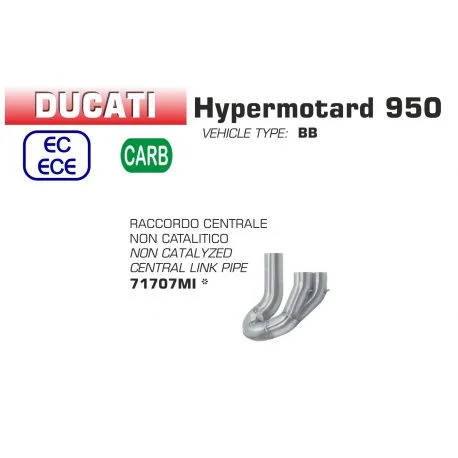 Raccord d’Echappement racing decatalyse ARROW DUCATI 950 HYPERMOTARD 2019-2021