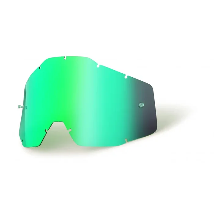 Racecraft/Accuri/Strata replacement lens 100% – Green mirror/smoke anti-fog