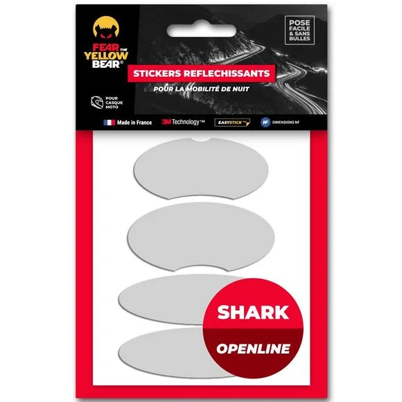 Stickers Réfléchissants Fear The Yellow Bear REPLICA SHARK OPEN LINE – Blanc Ref : FYB0002