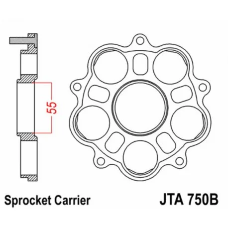 Support de couronne JT SPROCKETS – 5 Silentbloc Ducati