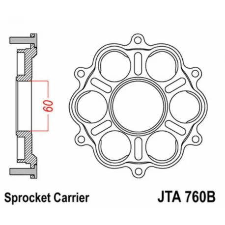 Support de couronne JT SPROCKETS – 6 Silentbloc Ducati