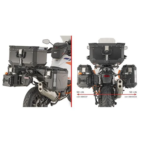 Support valises Givi spécifique PL ONE-FIT avec dégagement pour l’échappement Ref : GI2248 / PLOS7713CAM