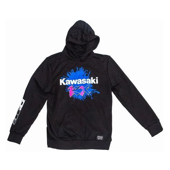 Sweat D&rsquo;cor Kawasaki Retro – Noir / Bleu Ref : DCO0058