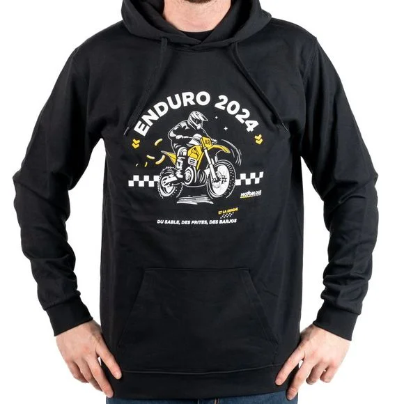 Sweat Motoblouz HOODIE ENDURO 2024 – Blanc / Noir Ref : MB0391