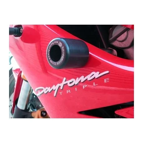 Tampons de protection R&G RACING Classic Style blanc Triumph 675 Daytona 2006-2012