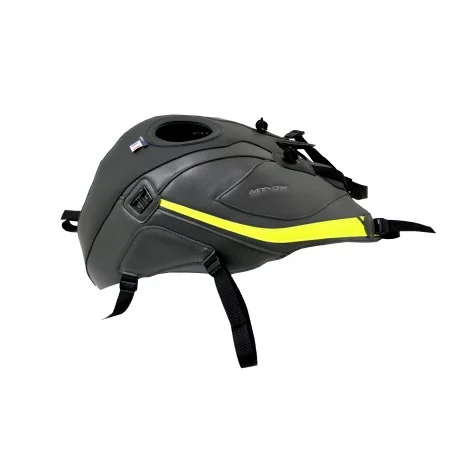 Tapis de reservoir BAGSTER YAMAHA MT 03 2018 NOIR MAT GRAINE/ESPACE/DECO JAUNE FLUO