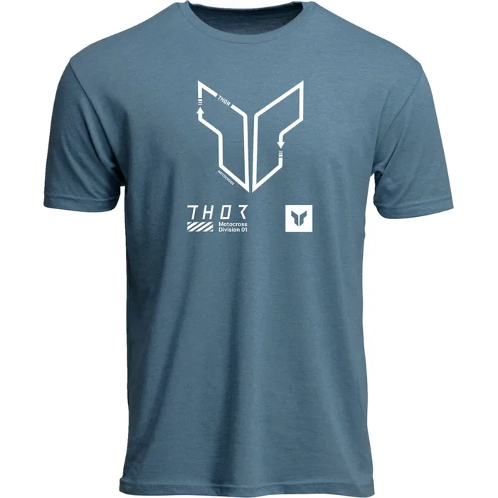 TEE TRAX HEATHER SLATE BLUE XL
