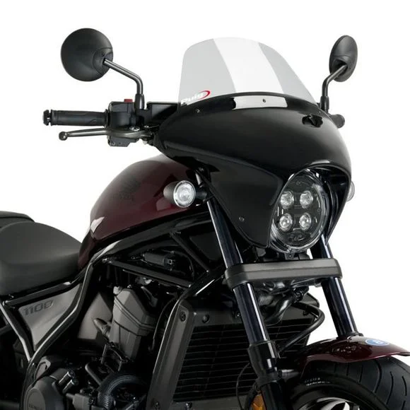 Tête de fourche Puig BATWING SML TOURING NOIR MAT – GrisHONDA 1100 CMX 1100 REBEL – 2021 – 2025Ref : 21070