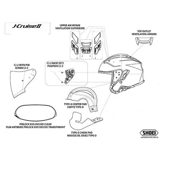 Ventilation Shoei J-CRUISE II – Blanc Ref : SI0361