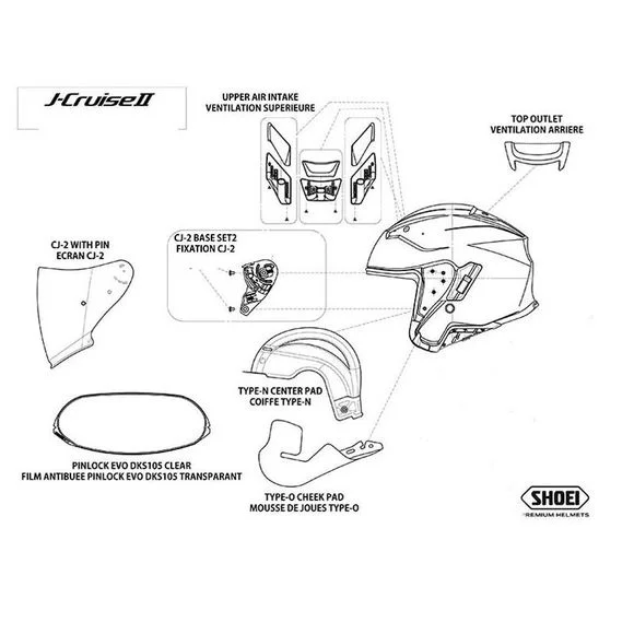Ventilation Shoei J-CRUISE II – Gris Ref : SI0360